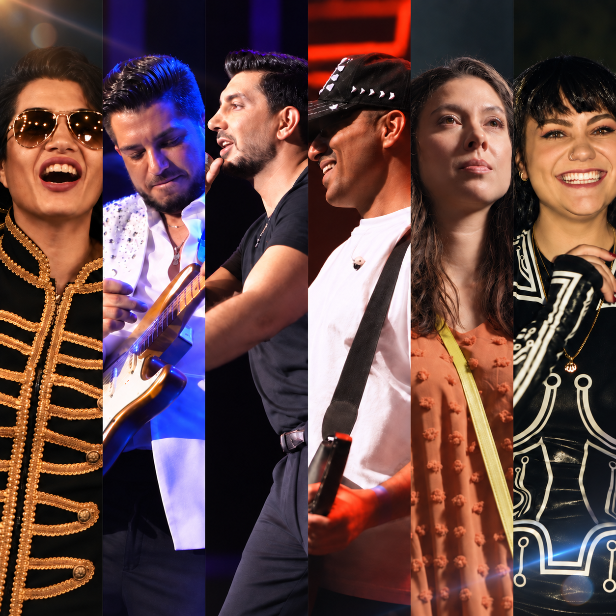 Six live event portraits